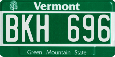 VT license plate BKH696