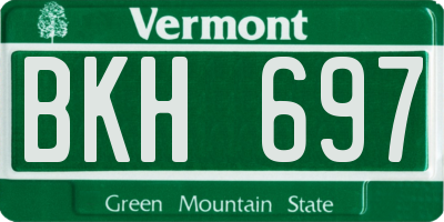 VT license plate BKH697