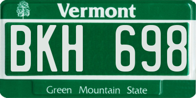 VT license plate BKH698