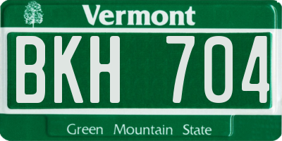 VT license plate BKH704