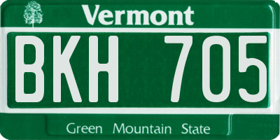VT license plate BKH705