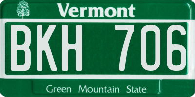 VT license plate BKH706
