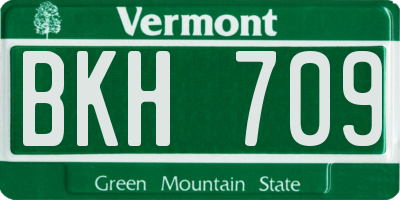 VT license plate BKH709