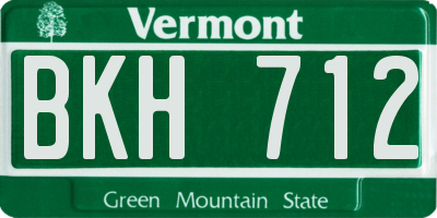 VT license plate BKH712