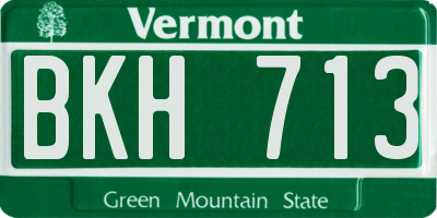 VT license plate BKH713