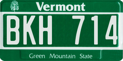VT license plate BKH714
