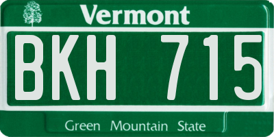 VT license plate BKH715