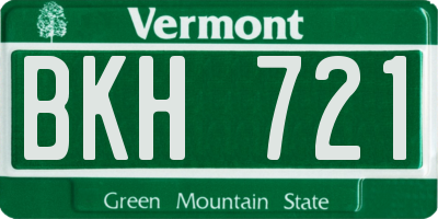 VT license plate BKH721