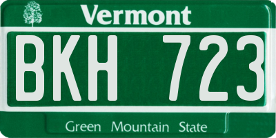 VT license plate BKH723