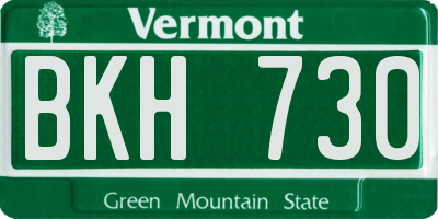 VT license plate BKH730