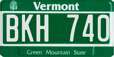 VT license plate BKH740