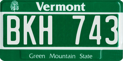 VT license plate BKH743