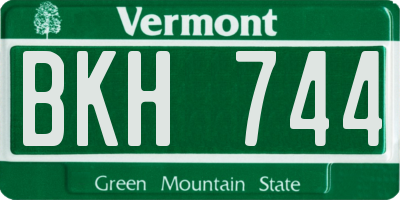 VT license plate BKH744