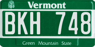 VT license plate BKH748