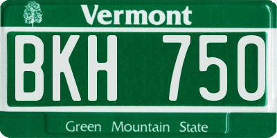 VT license plate BKH750