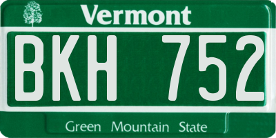 VT license plate BKH752