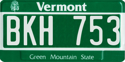 VT license plate BKH753