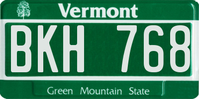 VT license plate BKH768