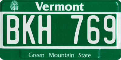 VT license plate BKH769