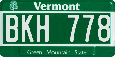 VT license plate BKH778