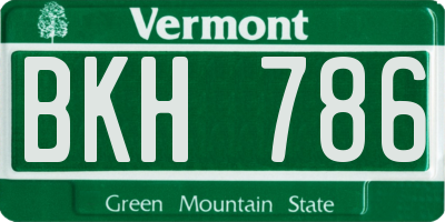 VT license plate BKH786