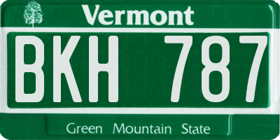 VT license plate BKH787