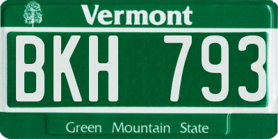 VT license plate BKH793