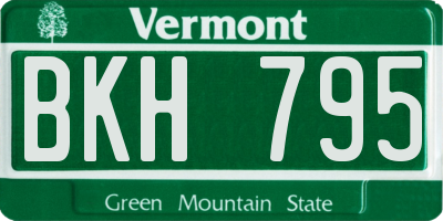 VT license plate BKH795