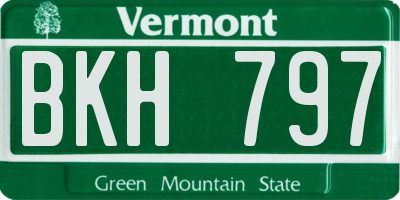 VT license plate BKH797