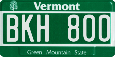 VT license plate BKH800