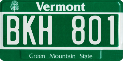 VT license plate BKH801