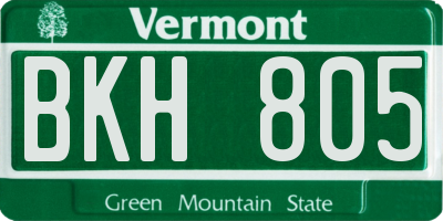 VT license plate BKH805
