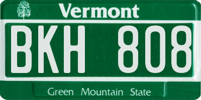 VT license plate BKH808