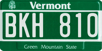 VT license plate BKH810