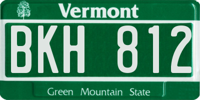 VT license plate BKH812