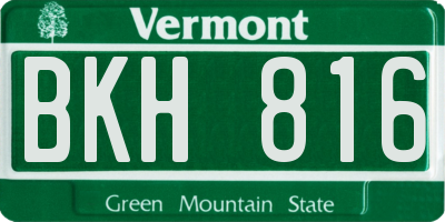 VT license plate BKH816