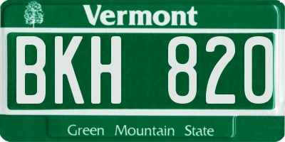 VT license plate BKH820