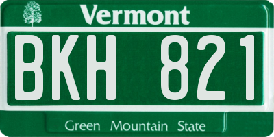 VT license plate BKH821