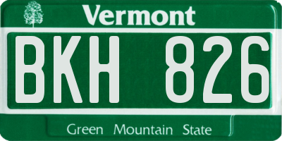VT license plate BKH826