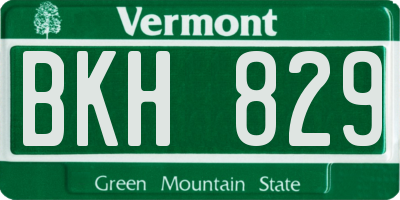 VT license plate BKH829