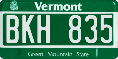 VT license plate BKH835
