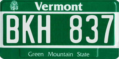 VT license plate BKH837