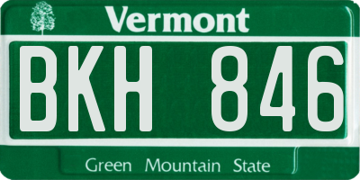 VT license plate BKH846
