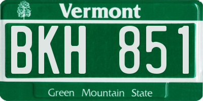 VT license plate BKH851