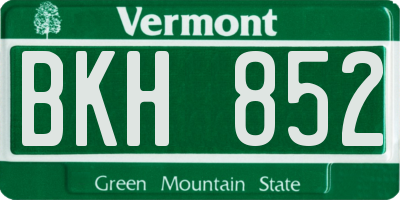 VT license plate BKH852