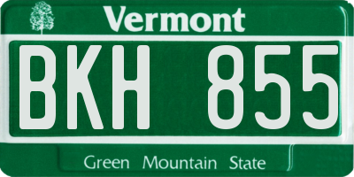 VT license plate BKH855