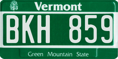 VT license plate BKH859
