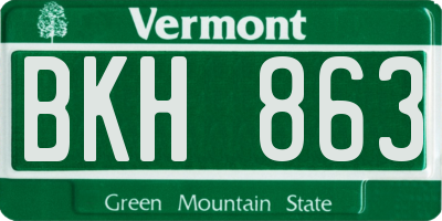 VT license plate BKH863