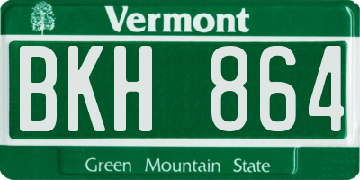 VT license plate BKH864