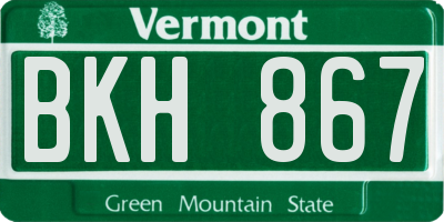 VT license plate BKH867